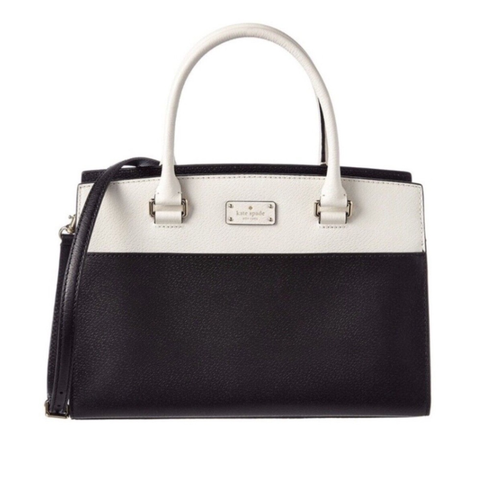 Kate Spade Purse Grove Street Lana Satchel Black and White